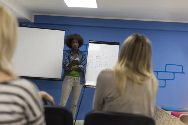 Black woman Speaker Seminar Corporate Business Meeting Concept — Stock Photo, Image