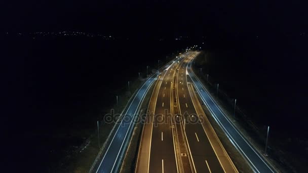 Vista aérea de la carretera vacía — Vídeo de stock