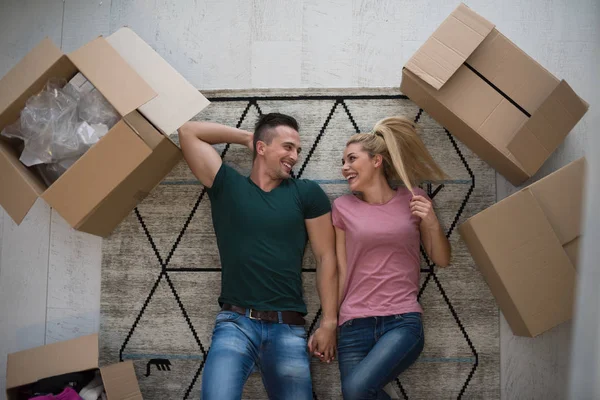 Top view of attractive young couple — Stock Photo, Image