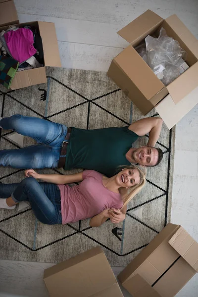 Top view of attractive young couple — Stock Photo, Image