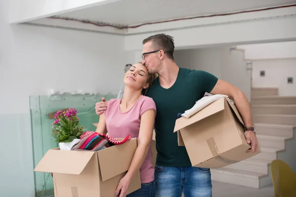 young couple moving into a new home