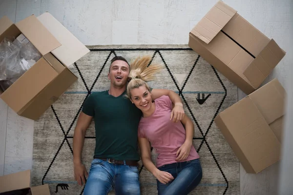 Top view of attractive young couple — Stock Photo, Image