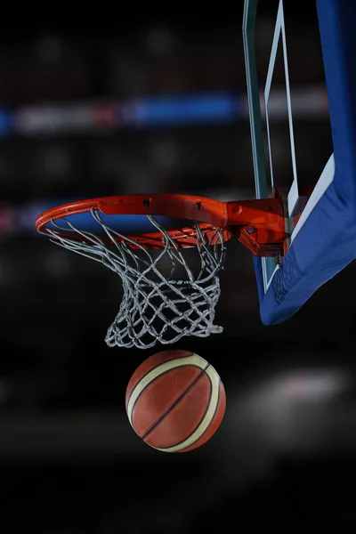 Basketball ball and net — Stock Photo, Image