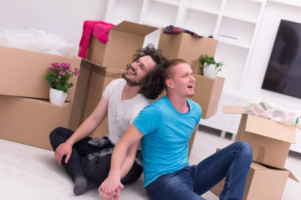 Cheerful young gay couple — Stock Photo, Image