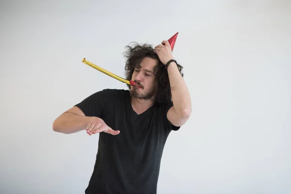 Portrait of  man in party hat — Stock Photo, Image