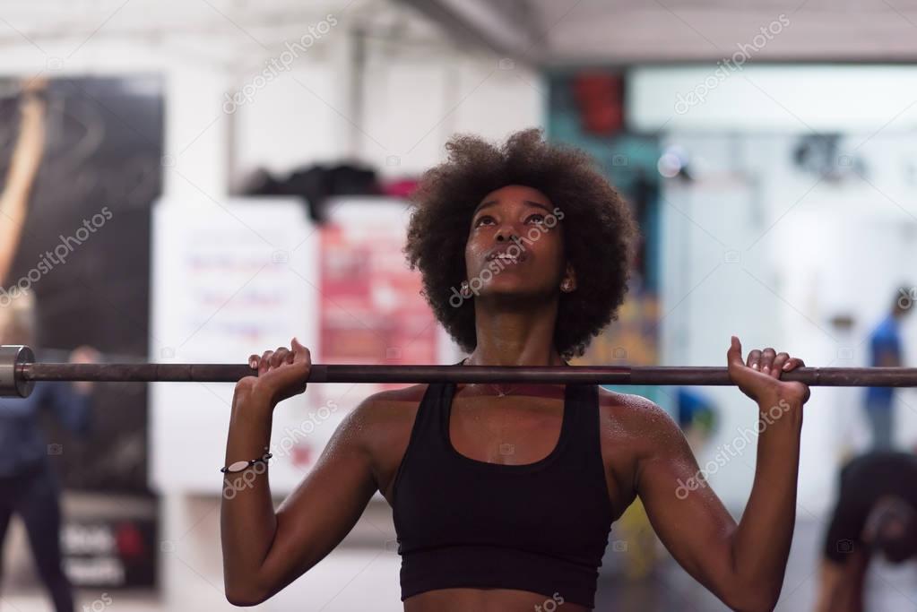 lifting  african american sport woman