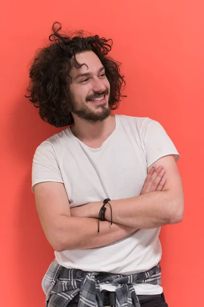 Jeune homme aux cheveux drôles — Photo