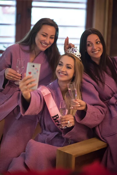 Girls doing Selfy on party — Stock Photo, Image