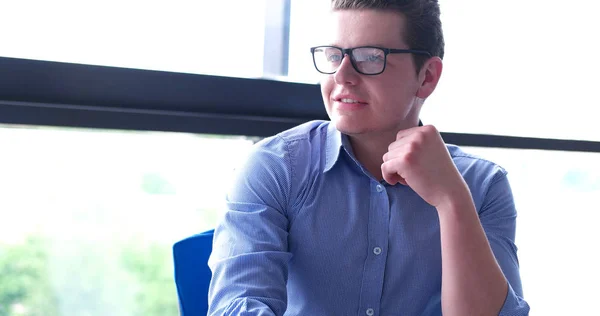 Young businessman in startup office — Stock Photo, Image