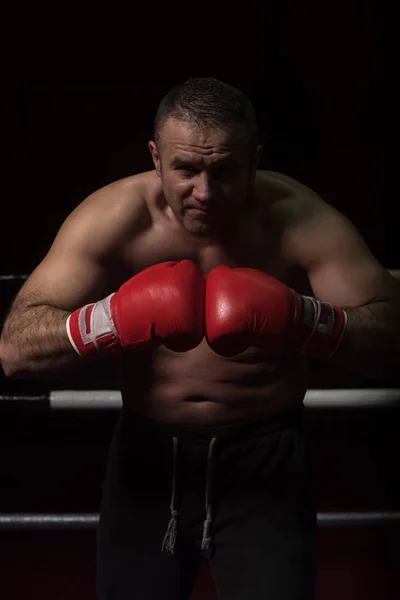 Kickboxer professionista nel ring di allenamento — Foto Stock