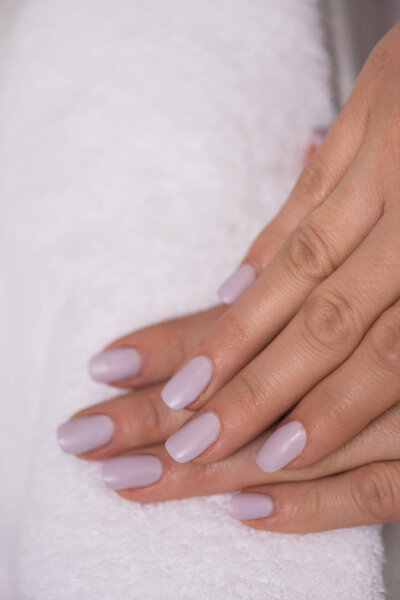woman fingers with manicure