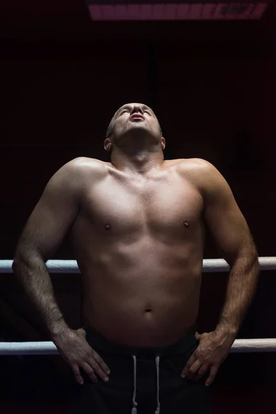 Porträtt av muskulös professionell kickboxare — Stockfoto