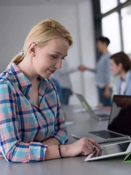 Groep Van Zakenmensen Bespreken Businessplan Het Kantoor — Stockfoto