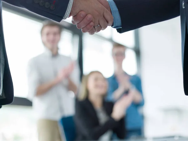 Business Partner Shake Hands Meetinig Modern Office Building — Stock Photo, Image