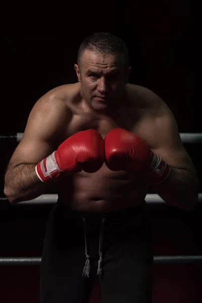 Kickboxer profissional no anel de formação — Fotografia de Stock