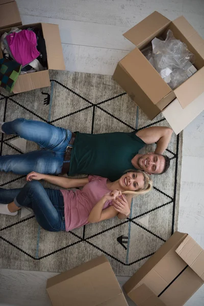 Top view of attractive young couple — Stock Photo, Image