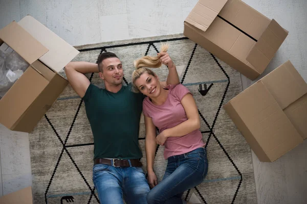 Top view of attractive young couple — Stock Photo, Image