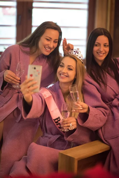 girls doing Selfy on  bachelorette party