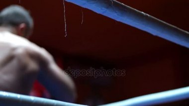 Profesyonel kickboksör antrenman ringinde