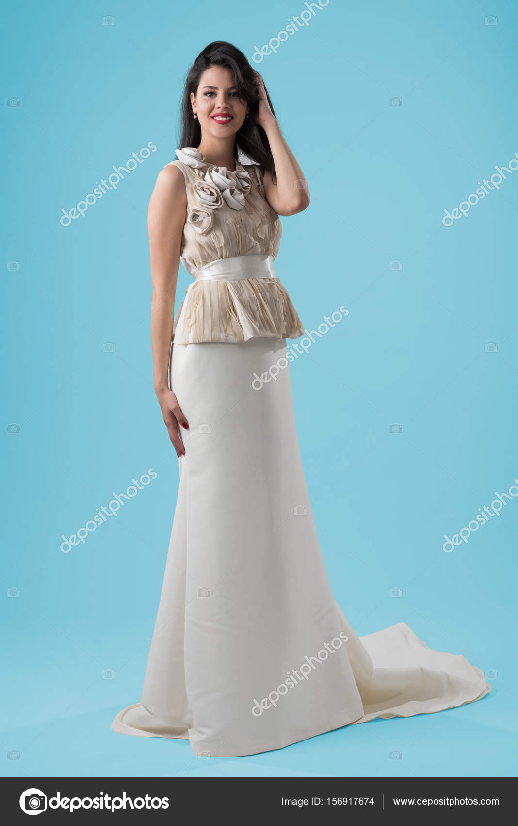 Beautiful Young Woman In Wedding Dress Stock Photo C Shock