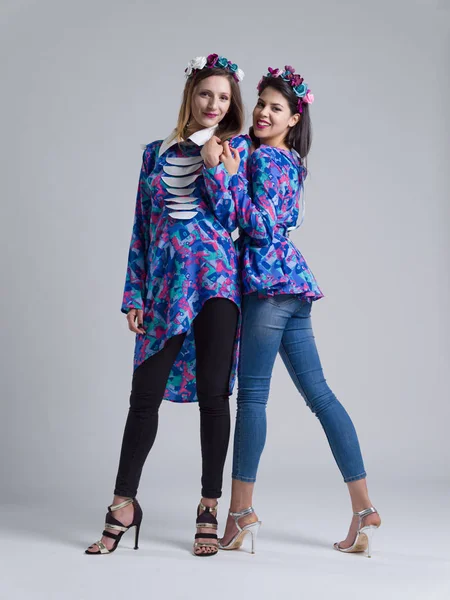 Two Fashion Model girls — Stock Photo, Image