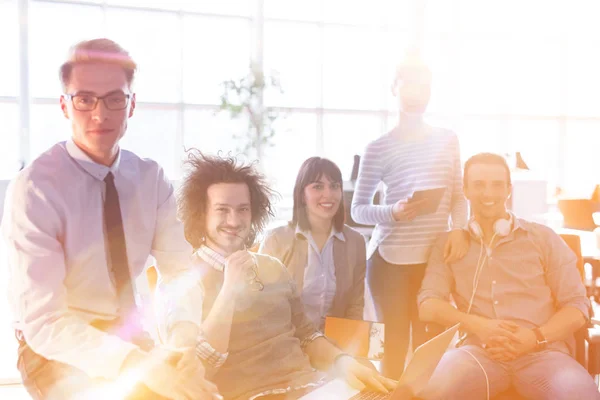 Group Successfull Business Group Meeting Work Sun Flare — Stock Photo, Image