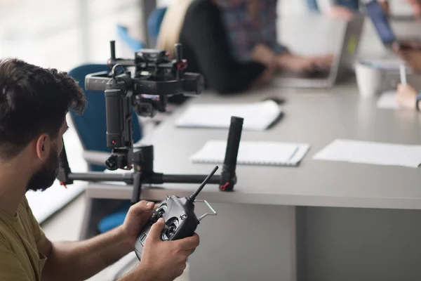 Videograaf aan het werk — Stockfoto