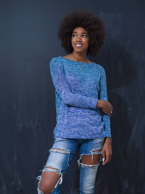 güzel bir dostu Afrikalı-Amerikalı kadın portresi