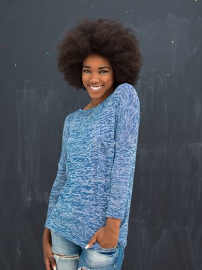 güzel bir dostu Afrikalı-Amerikalı kadın portresi