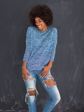 güzel bir dostu Afrikalı-Amerikalı kadın portresi