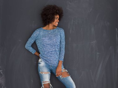 güzel bir dostu Afrikalı-Amerikalı kadın portresi