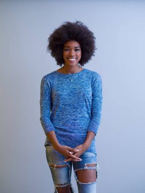 güzel bir dostu Afrikalı-Amerikalı kadın portresi