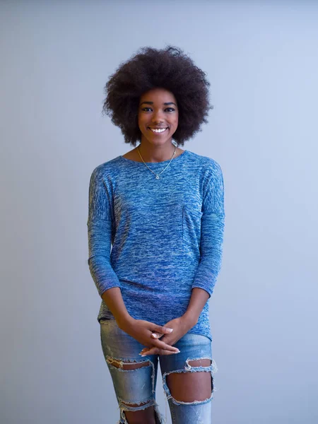 güzel bir dostu Afrikalı-Amerikalı kadın portresi