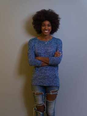 güzel bir dostu Afrikalı-Amerikalı kadın portresi