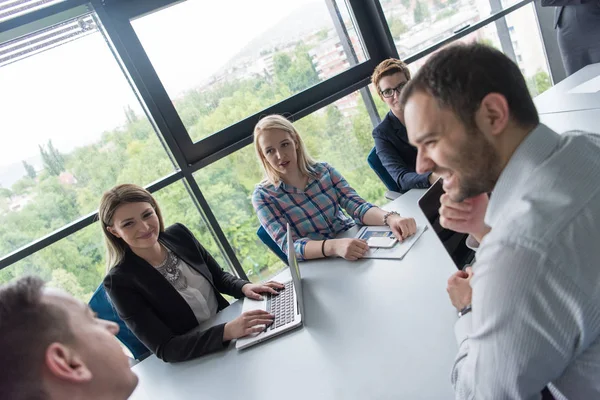 Business Team Meeting Modern Start Office Branistorming New Business Plan — Stock Photo, Image