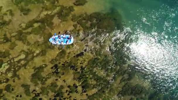 Rafting na vodopád s čerstvou vodou — Stock video