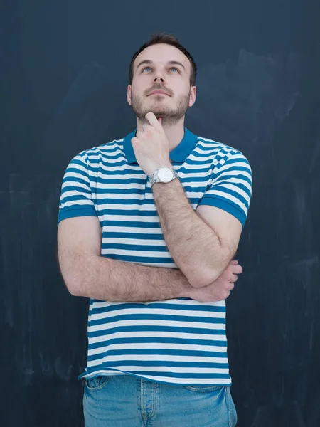 Man isolated over a gray background — Stock Photo, Image