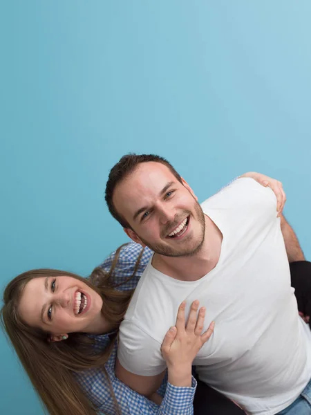 Man meeliften met zijn vriendin — Stockfoto