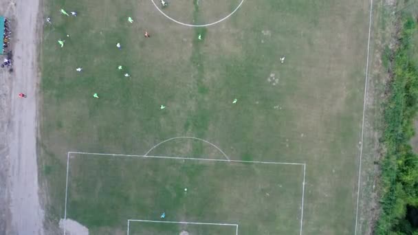 Aerial soccer stadium spel match — Stockvideo