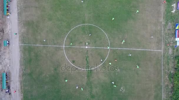 Aerial soccer stadium spel match — Stockvideo