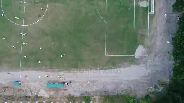 Antenne Fußballstadion Spiel Spiel — Stockvideo