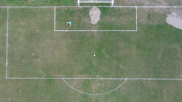 Aerial soccer stadium game match — Stock Video