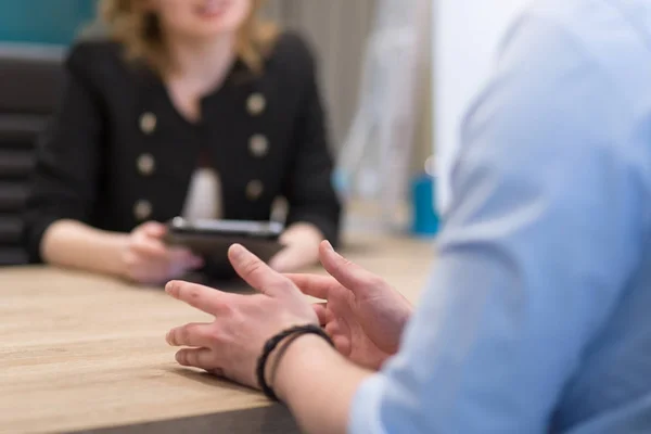 Group Young Business People Discussing Business Plan Modern Startup Office — Stock Photo, Image