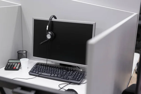 Escritório de call center vazio — Fotografia de Stock