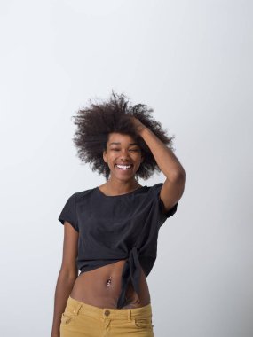 güzel dost Afrikalı-Amerikalı kadın