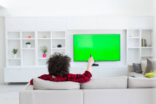  man in bathrobe enjoying free time