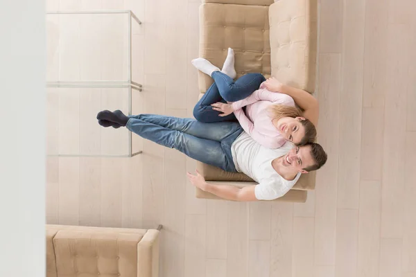 Young couple on watching television — Stock Photo, Image