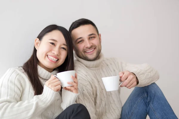 stock image happy young multiethnic couple 