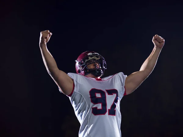 American football speler na het scoren van een touchdown viering — Stockfoto