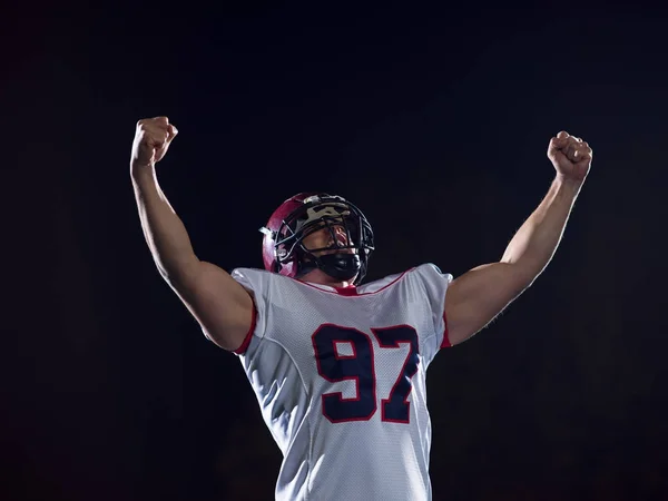 American football speler na het scoren van een touchdown viering — Stockfoto